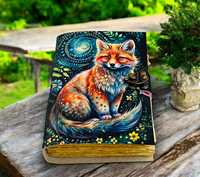 Carnet en cuir de renard personnalisé, journal fait main, grimoire vintage, livre des ombres, cadeau pour lui ou pour elle