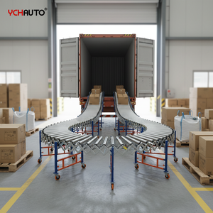 Transportador de Rodillos Expandible Multifuncional que Ahorra Trabajo, Descarga Automatizada de Camiones, Transportador de Rodillos Motorizado Flexible - Product Image 1