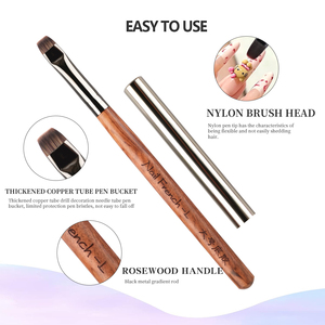 Nuevo diseño personalizado <span class=keywords><strong>de</strong></span> fábrica Ultra ancho 9,2mm limpieza polvo acrílico arte <span class=keywords><strong>uñas</strong></span> cepillo juegos 3D Uv Gel francés Nailbrush - Product Image 2