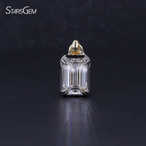 Starsgem Custom Women's 14K <b>Solid</b> <b>Gold</b> 2.0ct Emerald Cut Lab Diamond IGI Certified <b>Pendant</b> Necklace - Product Image 1