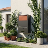 Boîte aux lettres murale moderne en métal pour l'extérieur, boîte de dépôt de colis en acier galvanisé, boîte de livraison de colis résidentielle pour le jardin