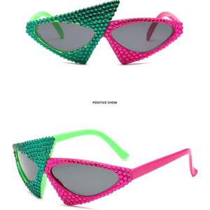 New Diamond Sunglasses Irregular Unique Design <strong>Party</strong> Ladies <strong>Glasses</strong> Rhinestone Colored Pearl <strong>Glasses</strong> - Product Image 4