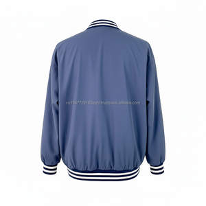 เสื้อสเวตเตอร์ปักลายแบบกำหนดเองขายส่ง ODM สีน้ำเงินกรมท่า คอวี เสื้อวาร์ซิตี้ สตรีทแวร์สำหรับทุกเพศ - Product Image 2