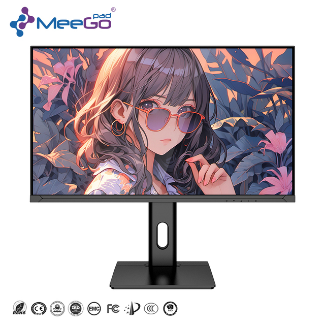 MeeGoPad 23.8\" Flat FHD IPS VGA Audio USB C Monitor 75Hz Resolution Low Blue Light LCD Screen Business Gaming Desktop Display