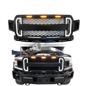 Maictop Auto Accessoires Gemodificeerde Mesh Grill Voor Ford F150 2018 2019 2020 Rooster In Roofvogelstijl Met Drl Richtingaanwijzers