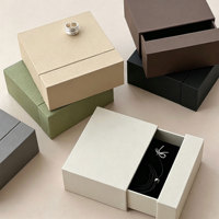 Boîte à bijoux en carton rigide avec tiroir pour bagues, boucles d'oreilles, colliers, boîte à bijoux en carton avec tiroir coulissant, logo personnalisé