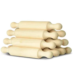 laminado de madera de pin de pasta Suppliers-Mini rodillo de madera para hornear, herramienta de cocina, rodillo de masa de madera para niños, Pasta Fondant