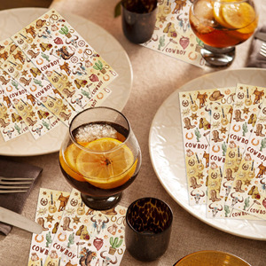 Huancai Western Cowboy invité serviettes jetable <span class=keywords><strong>papier</strong></span> dîner <span class=keywords><strong>serviette</strong></span> salle de bain essuie-mains pour <span class=keywords><strong>anniversaire</strong></span> Wild West fête fournitures - Product Image 5