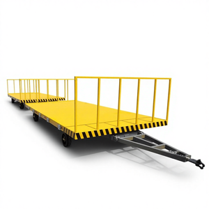 Atölye ağır taşıma arabası malzeme taşıma için dört tekerlekli direksiyon dorse transferi lojistik platformu çekme römork - Product Image 4