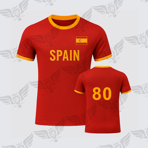 Camiseta de Fútbol Sublimada Personalizada, Camiseta Retro de la Selección Nacional de España, Personalizable, Camiseta para Fanáticos de la Copa Mundial de Fútbol 2026 - Product Image 4