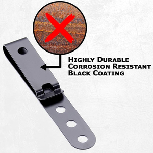 JH-Mech Spring Belt <span class=keywords><strong>Clip</strong></span> voor het maken van holsters, corrosiebestendig, universeel, veilige draagbeugel, tactische zwarte metalen riemclip - Product Image 3