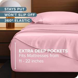 100% कार्बनिक कपास खनिज किंग-शीट सेट 4-टुकड़ा शुद्ध लंबे स्टेपल पर्पल परसेले-बेड के लिए नरम बेडडिंग शीट सेट मी - Product Image 6