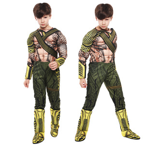 Aquaman <b>Cosplay</b> Costume For Kids 8-13 Years Neptune Theme Stage Performance <b>Outfit</b> Polyester Material - Product Image 1