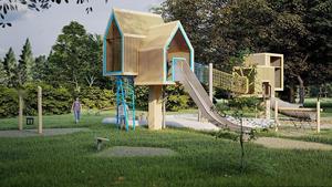 <span class=keywords><strong>Parque</strong></span> Infantil Personalizado para Exterior con Juegos <span class=keywords><strong>de</strong></span> Columpios y Escalada para Niños, Casa del Árbol <span class=keywords><strong>de</strong></span> Madera con Toboganes para Exterior - Product Image 5