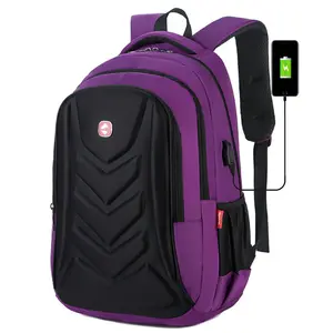 Original Factory Purple Large 18.5" Trendy Shoulder Bag 15.6 Inch Casual Black Wholesale Laptop Backpack