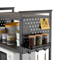 Küchen-Aufbewahrungsregal Küchen-Bäckerregal Kaffeebar-Tisch Mikrowellenständer mit DIY-Lochplatte