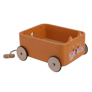 लकड़ी के खिलौने बॉक्स सवारी पर खिलौना भंडारण बॉक्स