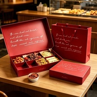 Boîte cadeau de luxe pour collations avec sac en papier assorti |   Emballage alimentaire personnalisé avec logo pour restaurants, traiteurs, noix et pâtisseries