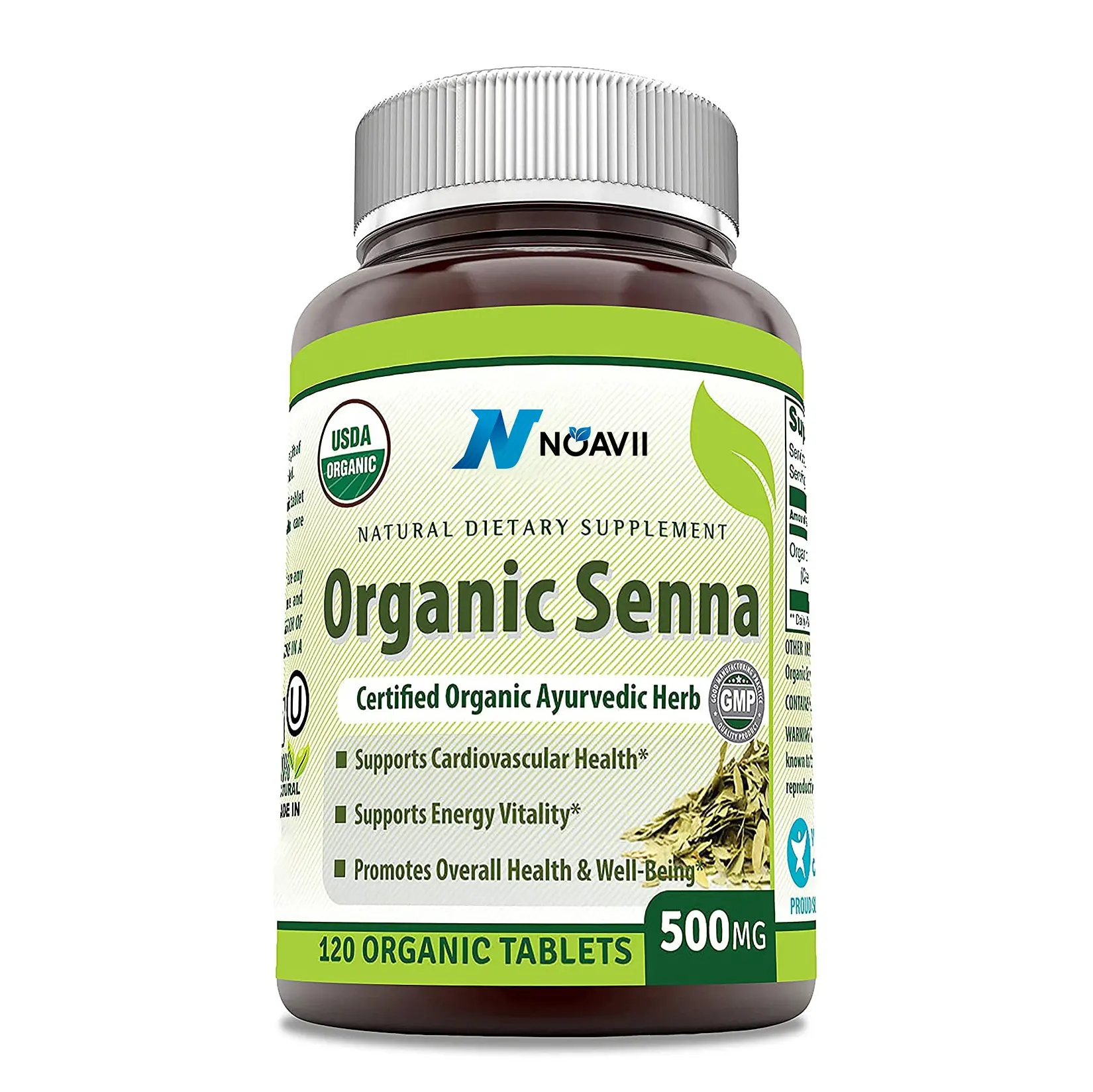 Senna bio 500 Mg 120 comprimés, favorise la gestion du poids sain, le mouvement régulier des excréments favorise le nettoyage naturel du côlon