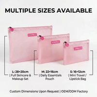 Pochette de toilette en maille à fermeture éclair avec logo imprimé personnalisé, écologique, transparente, sac de voyage en maille pour cosmétiques, sac de rangement en maille à fermeture éclair