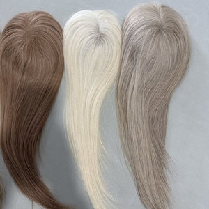 Neues Design Spitzen-Toupet Ombre Blonde Farbe Europäisches Remy-<span class=keywords><strong>Haar</strong></span> Mono-Toupet Lagerbestand Kleine Basis-Toupets für Weiße Frauen - Product Image 5