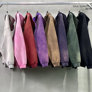 <span class=keywords><strong>2025</strong></span> mùa thu Heavyweight denim axit rửa Áo Thun Thêu thiết kế logo bảo hộ lao động lỏng denim phong cách Hoodies Áo len - Product Image 2