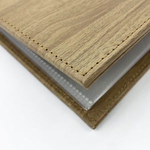 Carpeta de Menú de Cuero con Diseño de Madera, Tamaño A4, con Fundas Transparentes, para Restaurante, MOQ Bajo - Product Image 3