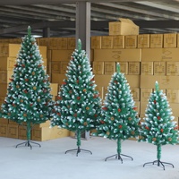 Adornos Navideños Artificiales de PVC con Conos de Pino Blanco y Bayas Rojas, Venta al Por Mayor de Fábrica