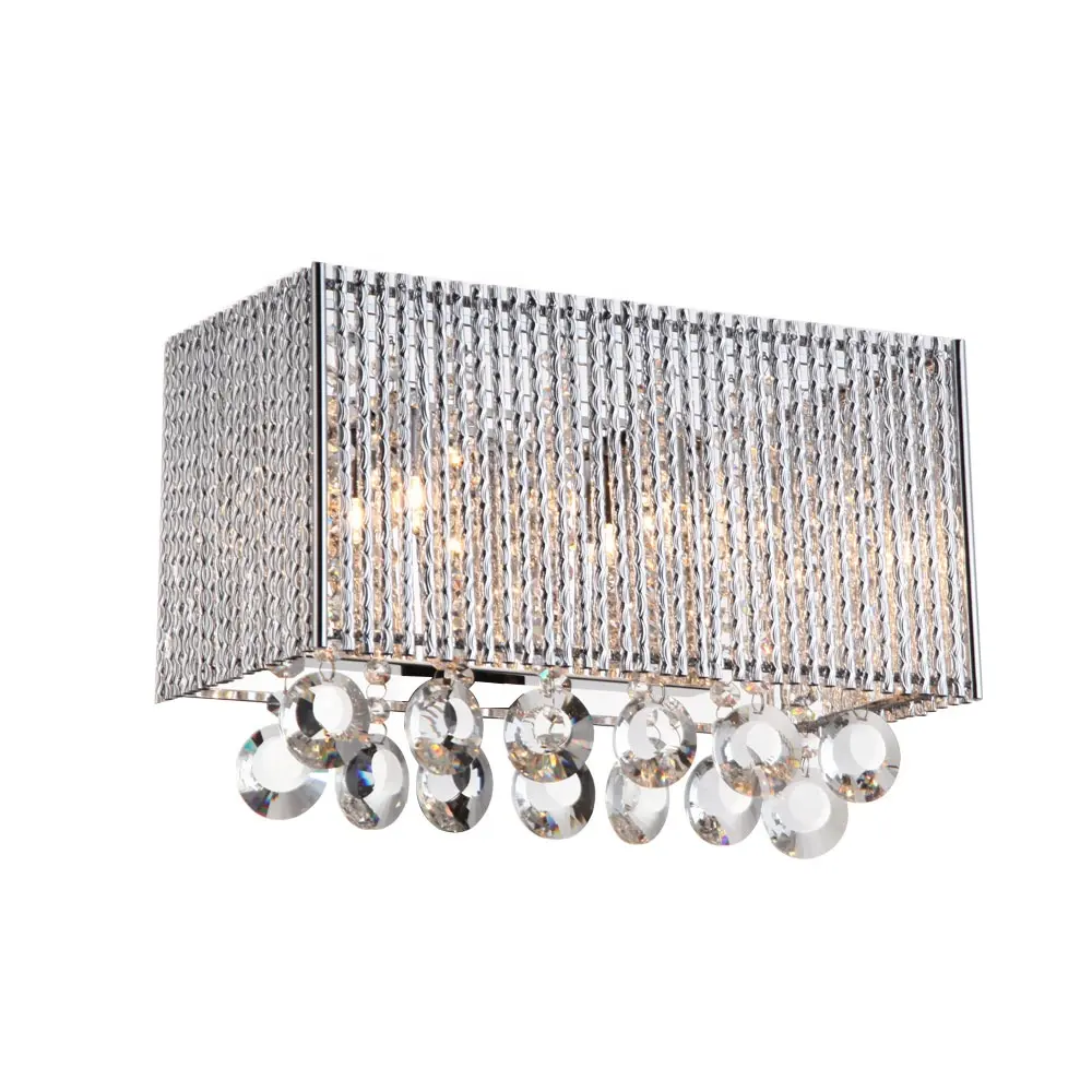 modern chrome aluminium wall lamp K9 crystal bedside wall sconces contemporary wall light