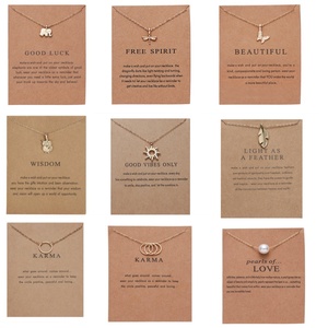Collar de Moda Creativo para Mujer, Joyería Chapada en Oro, Dijes con Amuletos para la Buena Suerte, <span class=keywords><strong>Karma</strong></span> y Deseos, Estilo Moderno para Damas y Chicas - Product Image 3