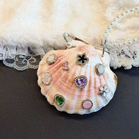 Article tendance : Mini-ornement de carnet naturel avec chaîne de fausses perles, décoration vintage incrustée de pierres précieuses pour sac et téléphone, cadeau