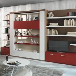 Cama Moderna Oculta Tipo Murphy en Oferta, Tamaño Queen, Montada en la Pared con <span class=keywords><strong>Librero</strong></span> para Sala de Estudio, Fácil de Ensamblar - Product Image 3
