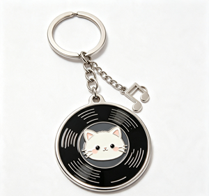 Llavero de Metal con Diseño de Gato de Dibujos Animados, Llavero de Aleación de Zinc Esmaltado, Regalo Coleccionable - Product Image 2