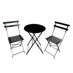 Mesa de comedor y sillas plegables de acero para exteriores de alta calidad, muebles de Patio, juego de bistró para jardín y patio trasero - Product Image 1