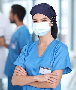 Satin Lined Classic <b>Scrub</b> <b>Cap</b> for Women Ponytail Adjustable Working <b>Cap</b> with Buttons Sweatband Elastic Tie Back Surgical Nurse - Product Image 4