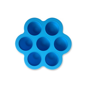 Amazon Venta caliente 7 cavidad de huevo de silicona <span class=keywords><strong>muerde</strong></span> molde con tapa para comida de bebé congelador bandeja - Product Image 3