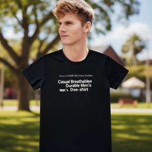 T-Shirt Unisex 210GSM 100% Cotone, Maglietta Casual Traspirante e Resistente per Uomo - Product Image 3