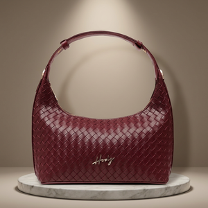 Bolso de Mano Rosella de Piel Sintética Tejida para Mujer, con Correa Ajustable y Cierre de Cremallera Impermeable - Product Image 3