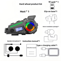 Casque de moto étanche avec écouteurs stéréo sans fil 5.4, suivi GPS Wi-Fi, appels mains libres et enregistrement sur carte TF