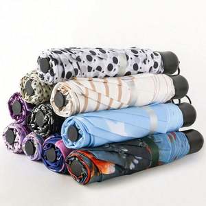 Parapluie pliant en cinq sections, pas cher, du fabricant chinois, vente en gros, promotionnel, avec logo personnalisé imprimé, UPF 50+, 8 baleines - Product Image 5