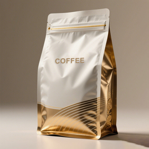 Preparando un lujoso logotipo amarillo de 1kg en bolsas de café por goteo rosadas Impresión de bolsa de pie para alimentos con embalaje con cremallera - Product Image 6
