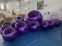 Ballon sphérique gonflable géant en PVC violet, imperméable, brillant, effet miroir, tente flottante, globe de neige, arche décorative pour événements