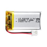 Sel Baterai Li-polymer Li Ion Li-ion Lipo Isi Ulang 602035 3.7v 400mah Baterai Lithium Polymer Untuk Gelang Bluetooth KC/UL62133