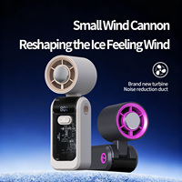 Ventilateur portable pliable Hxtc88 avec logo personnalisé, 2400 mAh, rechargeable par USB, avec cordon de réfrigération