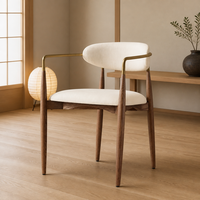 Fauteuil de salle à manger moderne et minimaliste avec revêtement en lin capitonné inclinable - Personnalisable pour la maison et l'hôtellerie