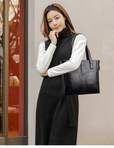 Bolso de Mano Personalizado de Lujo para Mujer, Bolso de Hombro de Cuero PU Negro, Bolso de Mano Informal para Mujer - Product Image 2