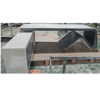 Bureau de direction modulaire en bois blanc et gris, design moderne en forme de L, personnalisable