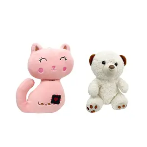 Personnalisé oem créatif mini poupée velours côtelé peluche animal oreiller crochet et boucle graduation noël poupée jouets en peluche musical