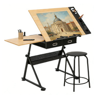 Table à dessin d'architecte en bois, table de dessin pour l'école, l'artiste, la salle de classe, ensemble de table à dessin pour les étudiants en ingénierie