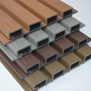 Revêtement mural extérieur en PVC WPC, deuxième génération, grille co-extrudée, panneaux de grande muraille - Product Image 1